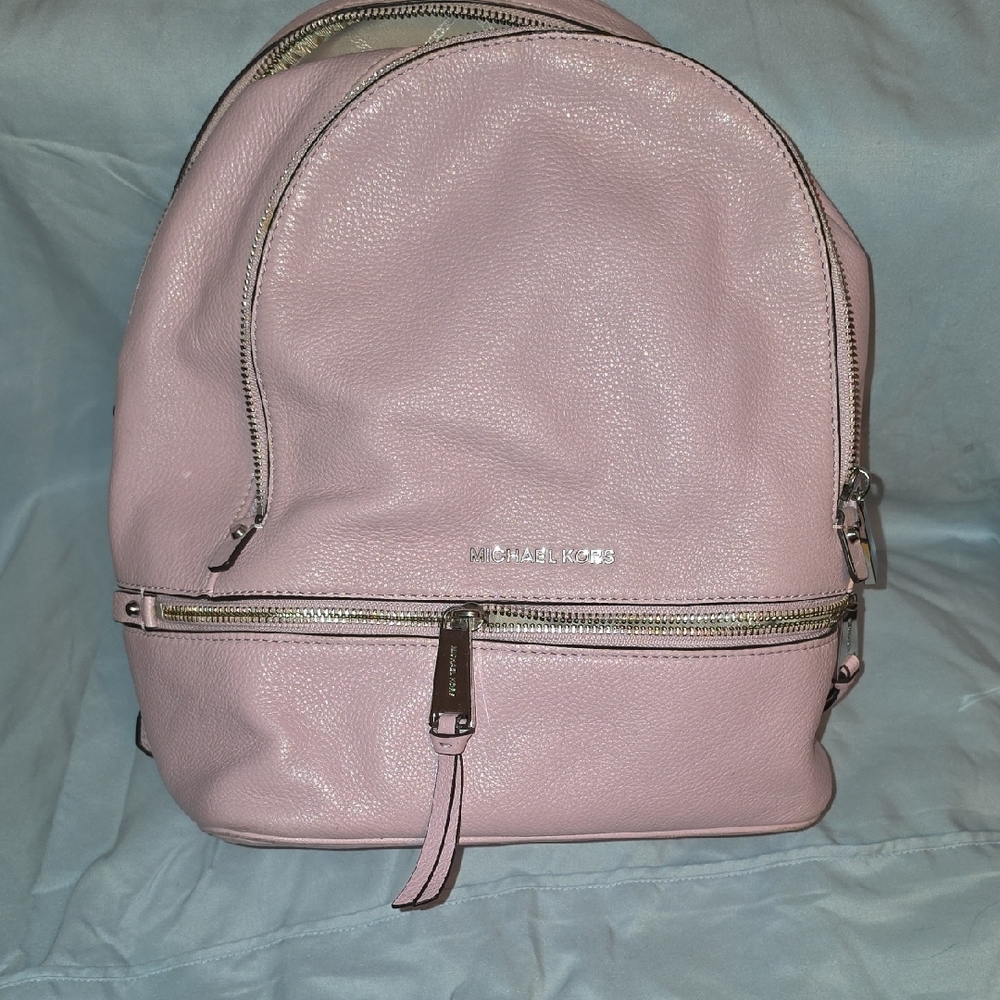 Michael Kors Blush Pink Leather Zip-Front Backpack